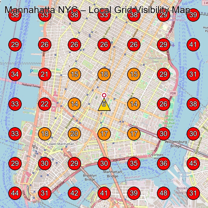 Mannahatta NYC GeoGrid visibility map for Clothing Store in New York